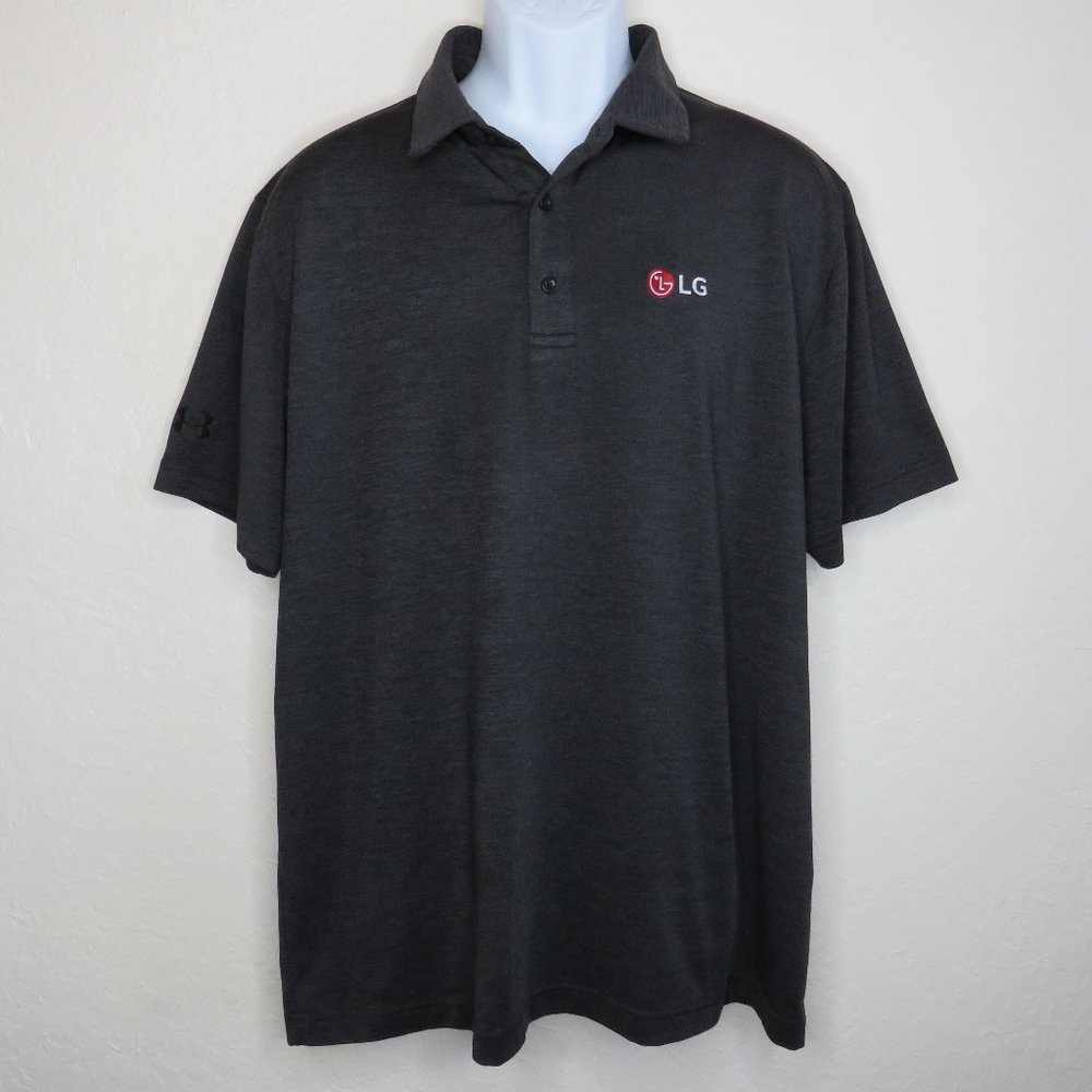 Under Armour* Men's Short Sleeve 3 Button Down Straight Hem Polo‎ Shirt~ Size XL